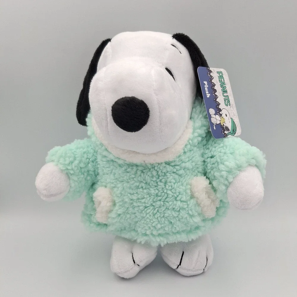 Peanuts Winter Snoopy‎ Plush with Green Hoodie Fleece Jacket 2024 Whit Tag Ruz